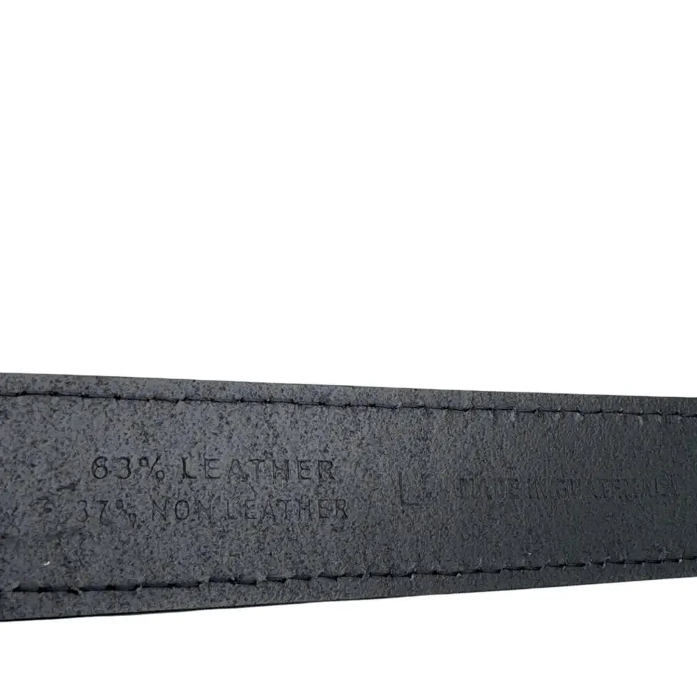 Black Leather Square Silver Buckle 1